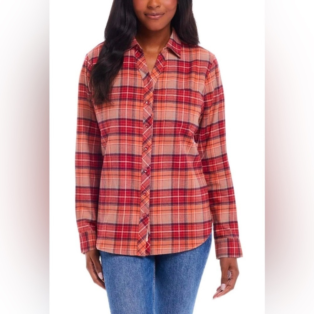 Weatherproof Vintage Plaid Brushed Stretch Lightweight Flannel Size XXL NWT